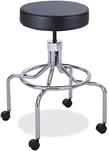 Safco Products 3433BL Lab Stool, High Base with Screw Lift, Black