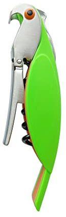 D DrNeeko Parrot Shape Waiters Corkscrew Wine Opener Bottle Opener (Green)