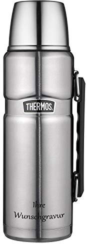 Thermos Isolierflasche 'King' – 1,2 L Edelstahl, mit Wunschgravur