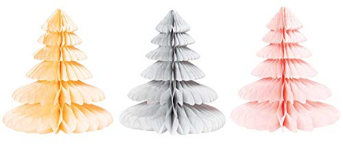 RICO DESIGN GmbH & Co. KG Wabenfächerdeko Weihnachtsbaum Pastel 20 cm 3 Stück