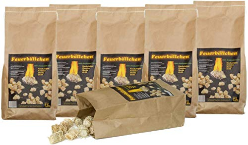 Feuerbällchen, Grillanzünder, Kaminanzünder, Anzündhilfe (Ökologische Anzündwolle aus Naturprodukten, zum Anzünden der Grillkohle, Lagerfeuers oder Kamins) 15 kg