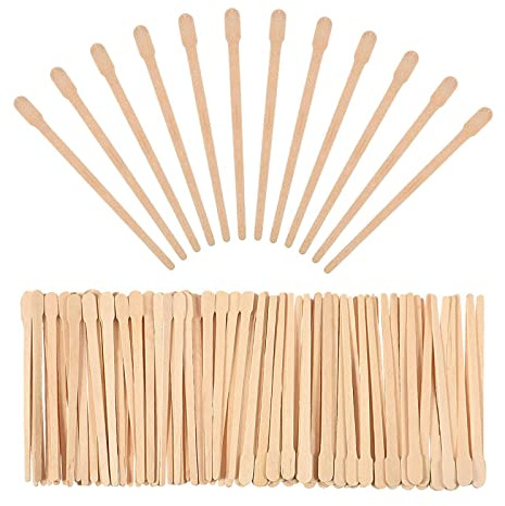 Wachs Spatel, Holzspatel, Haarentfernung Holzstäbchen, 200 Holzspatel für Haarentfernung, Holzspatel Waxing, Einweg Kosmetik Spatel zur Haarentfernung, Holz Wachs Spatel Waxing Stick Rührstäbchen