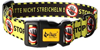 Dingo Hundehalsband Gelb,Bitte Nicht Anfassen Yellow Dog Project Internationale Kampagne 3,0 X 60 cm (35-55 cm) klick-Verschluss Verstellbereich 15366