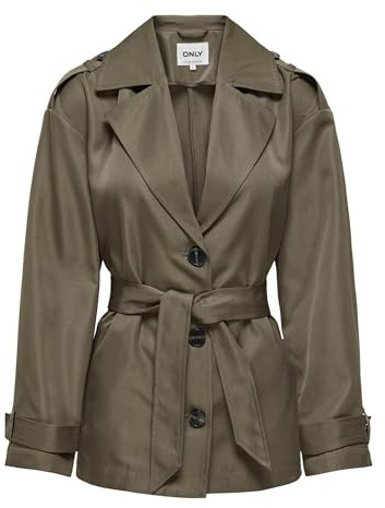 Only Femme Onlline Short OTW Noos Trenchcoat, Walnut, L EU