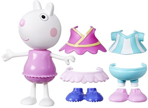 Peppa Pig Suzy Sheep-Up Figure with 6 Easy-On Fashion Accessories, 6-Inch Doll, Preschool Toys for Girls and Boys 3 and Up