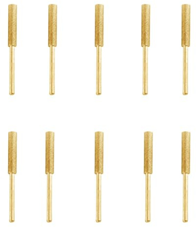 Booge 10 Pcs Diamond Chainsaw Sharpener Stones Bits, High Hardness Titanium Plated Diamond Sharpening Wheels Grinding Tool for Electric Gold Chain Saw (3/16'', 4.8mm)