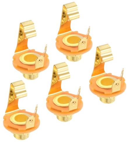QUARKZMAN 5 Stück Gitarren-Eingangsbuchse 6.35mm Stereo-Klinkenbuchse Gold | Mono-Panel-Montagebuchse für Gitarre Bass Lautsprecher Fußschalter