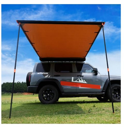 Sonnensegel Wohnwagen 2x2,5m,Ausziehbare Auto Markise,Wasserdichte Auto Zelt Overland Camping,Markise Polyester-Gewebe Vorzelt Wetterfestes UV50+ ,für Auto SUV Wohnwagen Camping Outdoor ( Size : 200x2