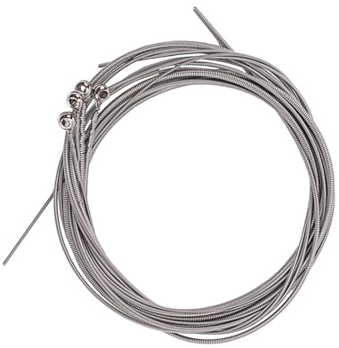 4 Stück Edelstahl Basssaitensatz für 4-saitigen Bass, Silber | Stahl, Stabile Schwingung und Anhaltender Klang, Geeignet für Anfänger und Musiker