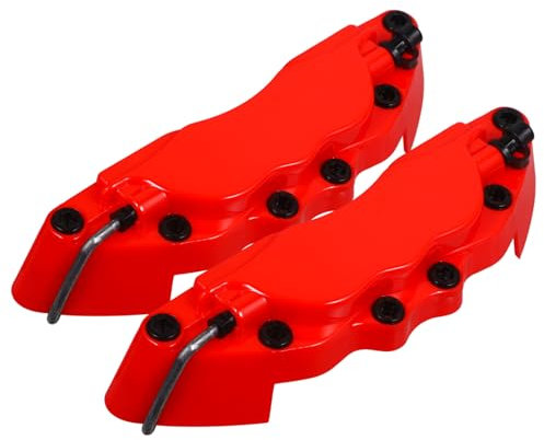 DRESSOOS Set Di 2 Pinze Freno Per Auto in Materiale Abs Rosso Estetiche Per La Decorazione Dellauto Facili Da Installare Protezione Per Pinza Ruota.