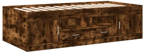 vidaXL Tagesbett mit Schubladen ohne Matratze Räuchereiche 90x200 cm