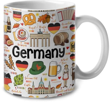 Tazza Da Caffè Personalizzata Germania, Tazza Di Latte Divertenti, Tazza Da Tè In Ceramica 330Ml, Per Bambini, Fidanziati, Nonna