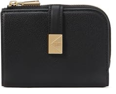 kate spade new york Damen Tribeca Pebbled Leather Small Compact Wallet, Schwarz, Einheitsgröße