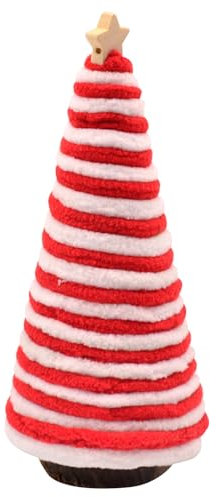 Piccolo albero di Natale mini panno alberi di Natale a righe rosse e bianche corda di cotone da tavolo ornamenti artificiali per albero di Natale per vacanze, casa, ufficio, camera da letto,