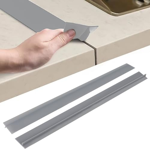 2 Stück Arbeitsplatten Verbindungsschiene für KüChen, KüChenplatte Arbeitsplatte LückenfüLler, Fugenleiste Arbeitsplatte, Abschlussleiste Küchenarbeitsplatte Dichtungsband (Grau, 21inch)