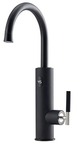 Grifo calentador de agua instantáneo eléctrico, grifo calentador de agua sin tanque 2 en 1, grifo de agua del grifo de calentamiento rápido de cocina de 220 V con pantalla digital LED,Negro Octopus