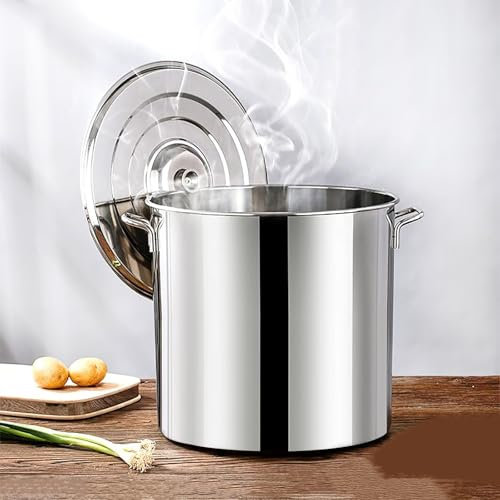 Genérico Cubo de Sopa 201, Olla de Acero Inoxidable de Calidad alimentaria, Cacerola para Sopa, Olla Grande y Profunda, Recipiente para Almacenamiento de Leche para Cocina, Recipiente Comer