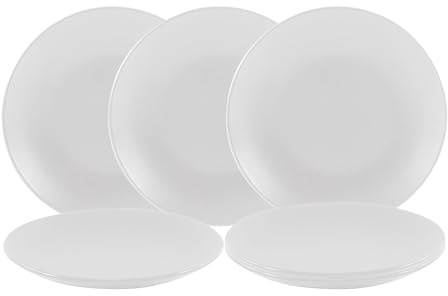 Spetebo Platos de cerámica fina para tartas, color blanco mate, juego de 6, platos de postre de cerámica, pequeños, diámetro de 21 cm, platos llanos, platos para 6 personas, apto para lavavajillas