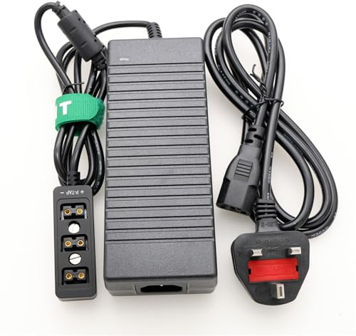 HangTon AC DC Netzteil Adapter 16V 10A, D-TAP Splitter Hub 3-Port für RED ARRI Sony Kamera, Monitor, Licht, Fokusmotor, drahtlose Systemübertragung, 1/4 Zoll M4 Halterung, Schwarz