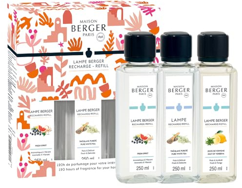 Lampe Berger - TrioPack Sommer-Kollektion - 3 Flaschen à 250 ml - (Nachfüllpackung für Lampen)