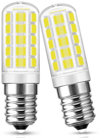 E14 LED Lampe, 3W LED E14 Ersatz 40W Lampen, 400 Lumen, Kaltweiß 6000K, 2er | E14 LED Brine für Salzlampe, Led Kühlschrankbirne, Nähmaschine, Tischlampe