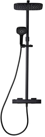 Triton Showers | Velino Cool Touch Bar Diverter | Thermostatic Shower Mixer Set | Black | Rainfall Shower Head | Cool Touch Technology | Handheld Shower | Anti Scald Shower | Mixer Bar Kit