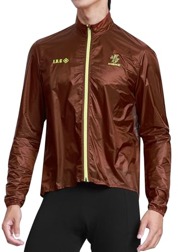 INBIKE Giacca Ciclismo Antivento Uomo Giacca Running Leggero Idrorepellente Giacca Corsa Uomo Traspirante Ripiegabile con Tasche Posteriore Riflettenti per Outdoor