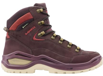 LOWA Bottes de randonnée Renegade EVO GTX Mid pour femme | Bottes de randonnée en cuir spécifiques aux femmes avec doublure GORE-TEX imperméable, soutien ergonomique et traction Vibram
