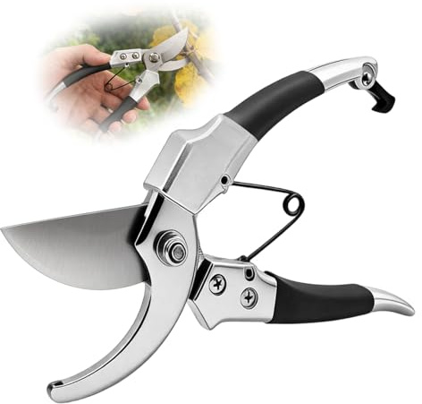 Ciseaux de Jardin, Sécateur de Jardin à Fleurs Bonsai Plantes, Diamètre de la Taille 7CM, Lames en Inox, Cisailles de Taille Bypass Professionnelles pour Plantes, Haies et Fleurs, Durables