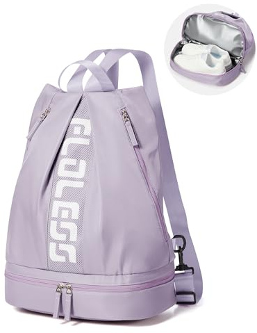 VENATIN Gym Backpack for Women with Shoe Compartment, Sport Backpack Casual Daypack for Girls, Small Cheer Bag Outdoor Leisure, Purple