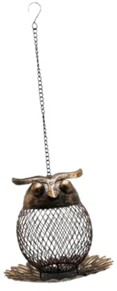 JISADER Comedero Colgante para Pájaros, Herramienta Versátil para Alimentar Aves, Adorno Ligero Y Creativo, Contenedor de Comida para Pájaros, Decorativo, Bronce