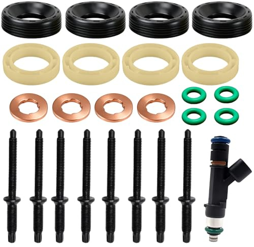 24PCS Juntas de Inyección de Combustible 1.6 HDI, Kit Sellos Inyectores, Juntas Tóricas, Retenes y Tornillos para Reparación de Inyector, Junta Inyectora 1.6 HDI Kit Juntas Inyectores