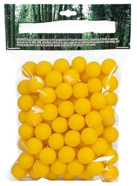 YDMHYLAI 100 Bälle, Kaliber 0,68, Wiederverwendbare Gummi-Paintball-Munition for Üben, weich, rutschfest(100 Yellow)
