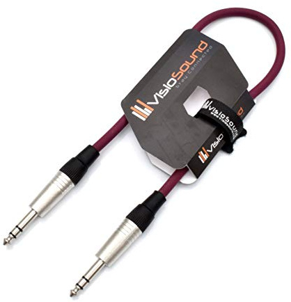 VisioSound Cavo patch audio bilanciato da jack TRS stereo da 6,35 mm a jack TRS (0,5 m, viola)