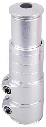 Azarxis Prolunga Manubrio MTB Rialzo Manubrio Bici da Corsa Attacco Manubrio MTB Stelo Forcella Prolunga per Bici (Argento - 12,3 cm)