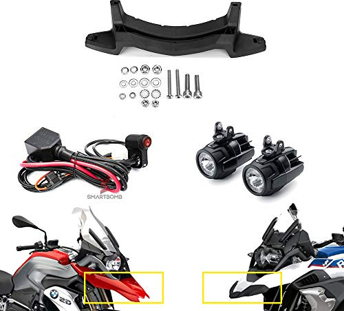 Smartbomb 2 stücke Zusätzliche scheinwerfer LED 40 watt E9 + Verdrahtung steuereinheit zündung + Halterung R 1200 GS LC ADV 2013-2018 R 1250 GS 2019 LC Standard