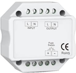 LEDKIA LIGHTING Interruptor Regulador LED TRIAC Compatible con Pulsador y Mando RF Blanco