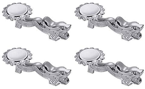 4er-Pack Silber-Essstäbchen-Ablagen-Geschirrhalter,Drachenförmige Metall-Essstäbchen-Halter mit doppeltem Verwendungszweck für Restaurants/Hotels,Rutschfeste Esslöffel Gabeln Messerablage-Rack-Dekor-