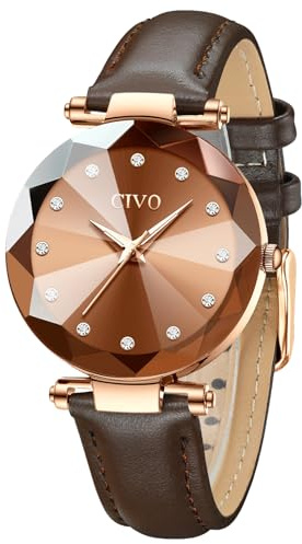 CIVO damklockor, vattentäta minimalistiska damklockor, slim ultra läderband, damklockor, elegant, klassisk, avslappnad, analoga armbandsur för damer