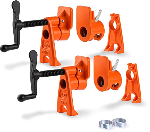 PONY PRO 2-Pack Heavy-Duty Wood Gluing Pipe Clamp Fixture for 3/4 Inch Black Pipe