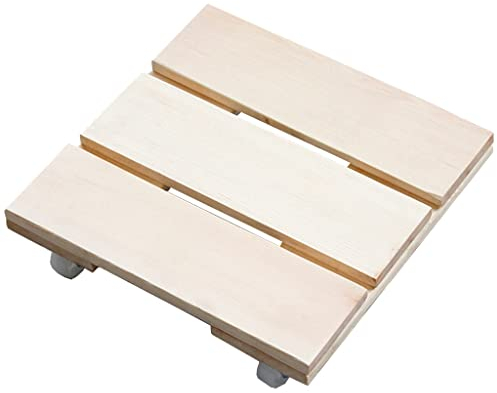DUNAKE Holz Pflanzenroller Eckig Robuster Rollbrett Pflanzen Outdoor Untersetzer Mit Rollen Blumentopf Blumentopf-Rollenständer Für Drinnen Und Draußen Fasst 110 Pfund