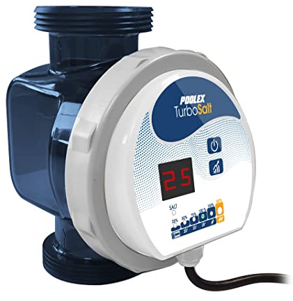Poolex - Turbo Salt - Electrólisis compacta para Piscinas - Todo Tipo de filtración - Tratamiento Natural - hasta 30 m3 - Mantenimiento automático - 4 Modos de Funcionamiento - Modelo 300