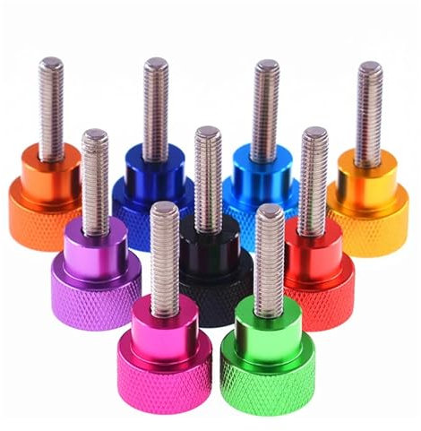 VNE 2/5 Stück Rändelschraube M3 M4 M5 M6 Aluminium Rändelkopf Edelstahlgewinde Handfest Rändelschrauben Bolzen (Color : Dark Blue, Size : M5X20 2pcs)