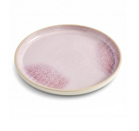 Portmeirion Minerals Salad Plate - Rose Quartz, Modern Curved Design | Ideal for salads, appetizers, desserts & side dishes, artisan-crafted with gentle curves, stoneware construction, 8.5-inch