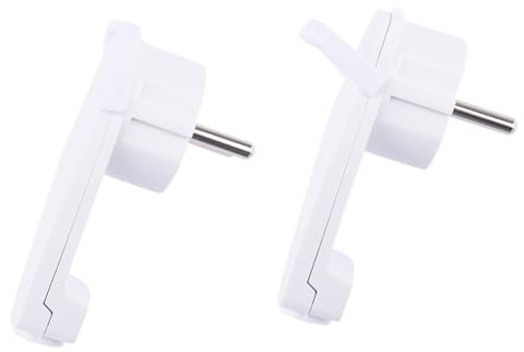 2 Stück Weißer Schuko-Winkelstecker Flach, Schuko-Flachstecker 250 V (16 A), Schuko-Stecker, Schuko-Stecker Flach, EU-Stecker