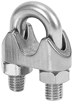 U-Bolzen Edelstahl-Befestigungselement, 5 Stück, U-Typ, Stahldrahtklemmenklemme, Drahtseil M2/3/4/5/6/8/10/12/14 mm, Drahtseilklemmen, Kabelbolzen, Takelageklemmen, Befestigungselement zur Befestigung