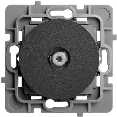 DEBFLEX - Casual Evo - Prise Type F 2400 MHz - Prise Coaxiale Pour Connexion Antenne ou Parabole - ABS - Installation Encastrée - Noire - 74 x 74 x 36 mm
