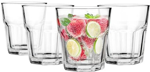Glasmark KROSNO, 270 ml, set da 4, bicchiere basso, bicchieri da bere, bicchiere highball, bicchieri da acqua, cocktail, perfetti per la casa, ristoranti e feste, set di bicchieri, forma classica