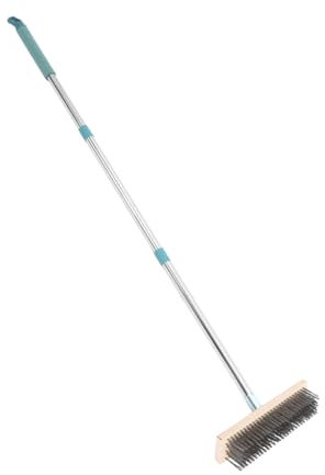 PRETYZOOM Brosse à Récurer Longue Manche pour Sols Béton Balai à Poils Rigides pour Terrasse et Garage Brosse à Nettoyer Sols Durs