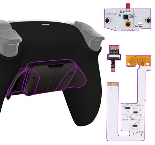 eXtremeRate Programmierbar RISE4 V3 Metall Remap Kit für ps5 Controller BDM-030/040/050, Upgrade Mapping Board & Re-Design Rückseite Gehäuse Case & Metal Back Paddles Set für ps5-Schwarz